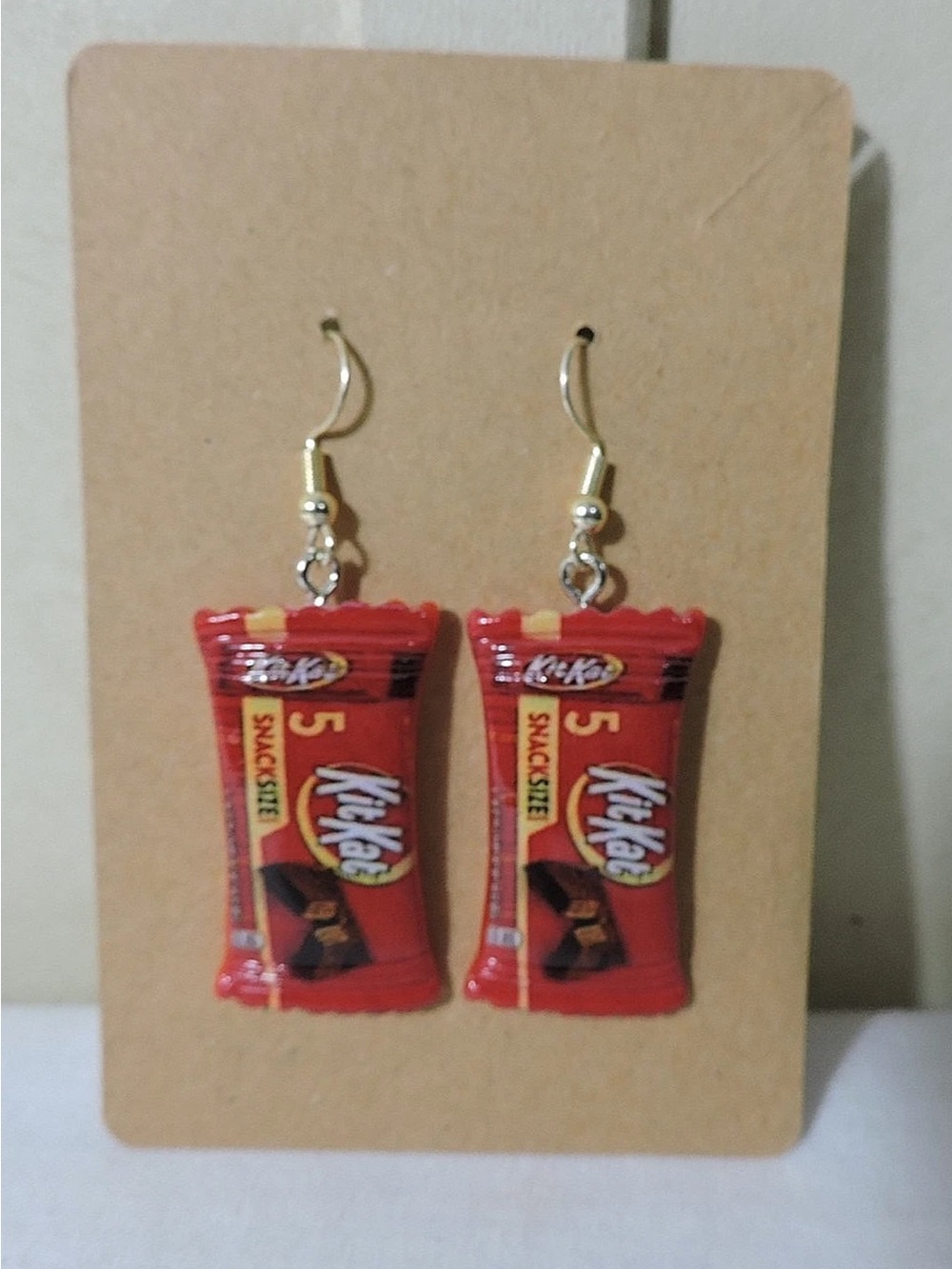 Candy Bar Colorful Dangle Earrings Handcrafted K*it K*at Unique Earrings